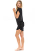 BOATNECK DRESS WITH SIDE SHIRRING - GOFRET